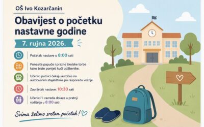 Obavijest o početku nastavne godine